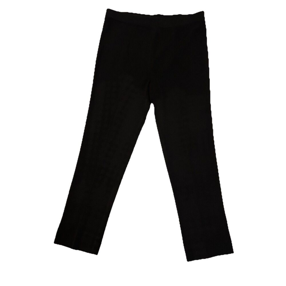 Misook Ankle Pants Polka Dot Black Career Work Pull On Slim - Size XL